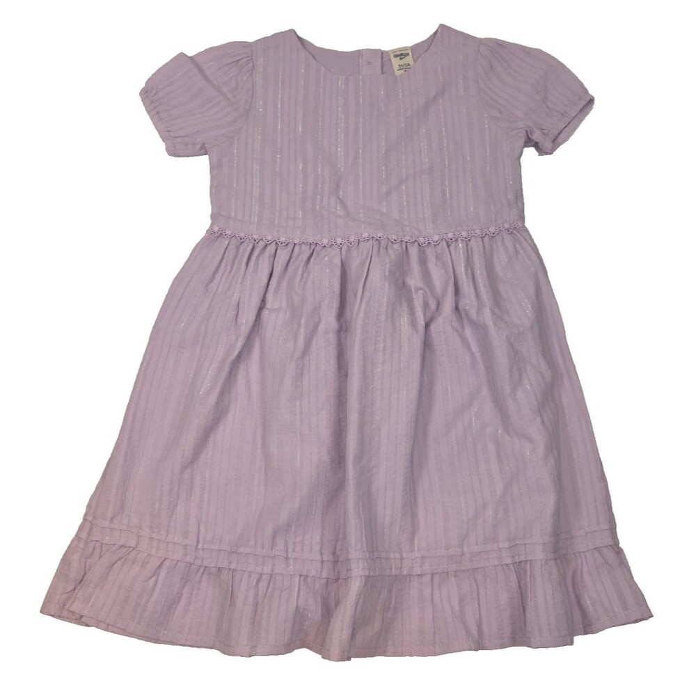 Osh Kosh B'gosh Lavender Purple Dress Sparkle Stripes Size 5T New